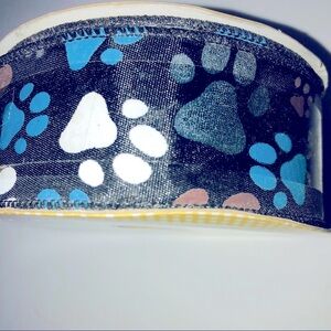 Paw Print 1.5” Wide Grosgrain Ribbon, NEW, 3 Yds
